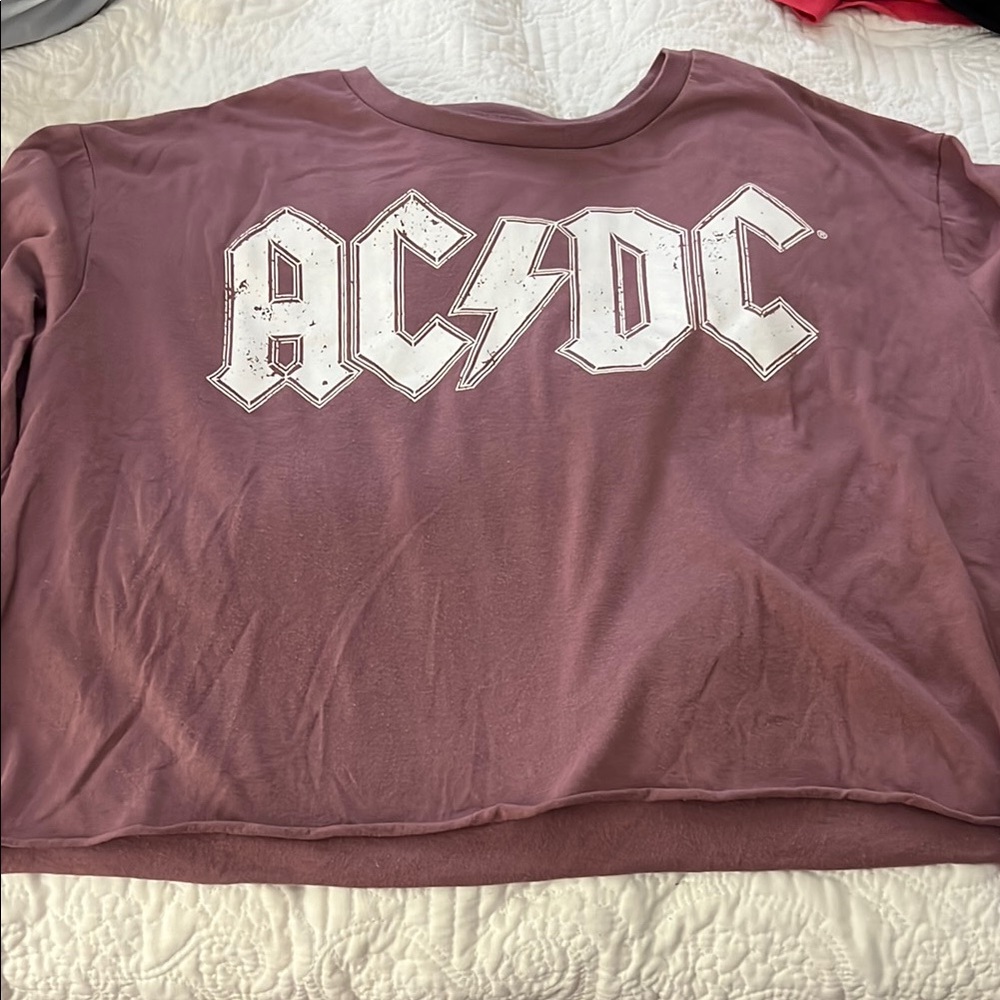 AC/DC Logo Tee in Dusty Rose